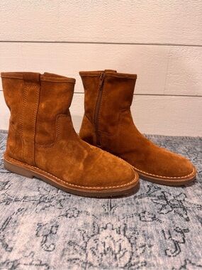 Zara New Hight Helled Zip Ankle Boots in Brown